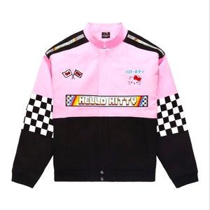 NWT Sanrio Hello Kitty Black Pink Japanese Racing Jacket Sz/ Unisex X-Small